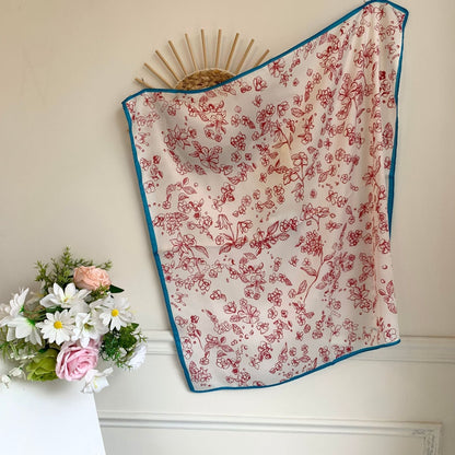 Love Flower Colorful Print Square Scarf