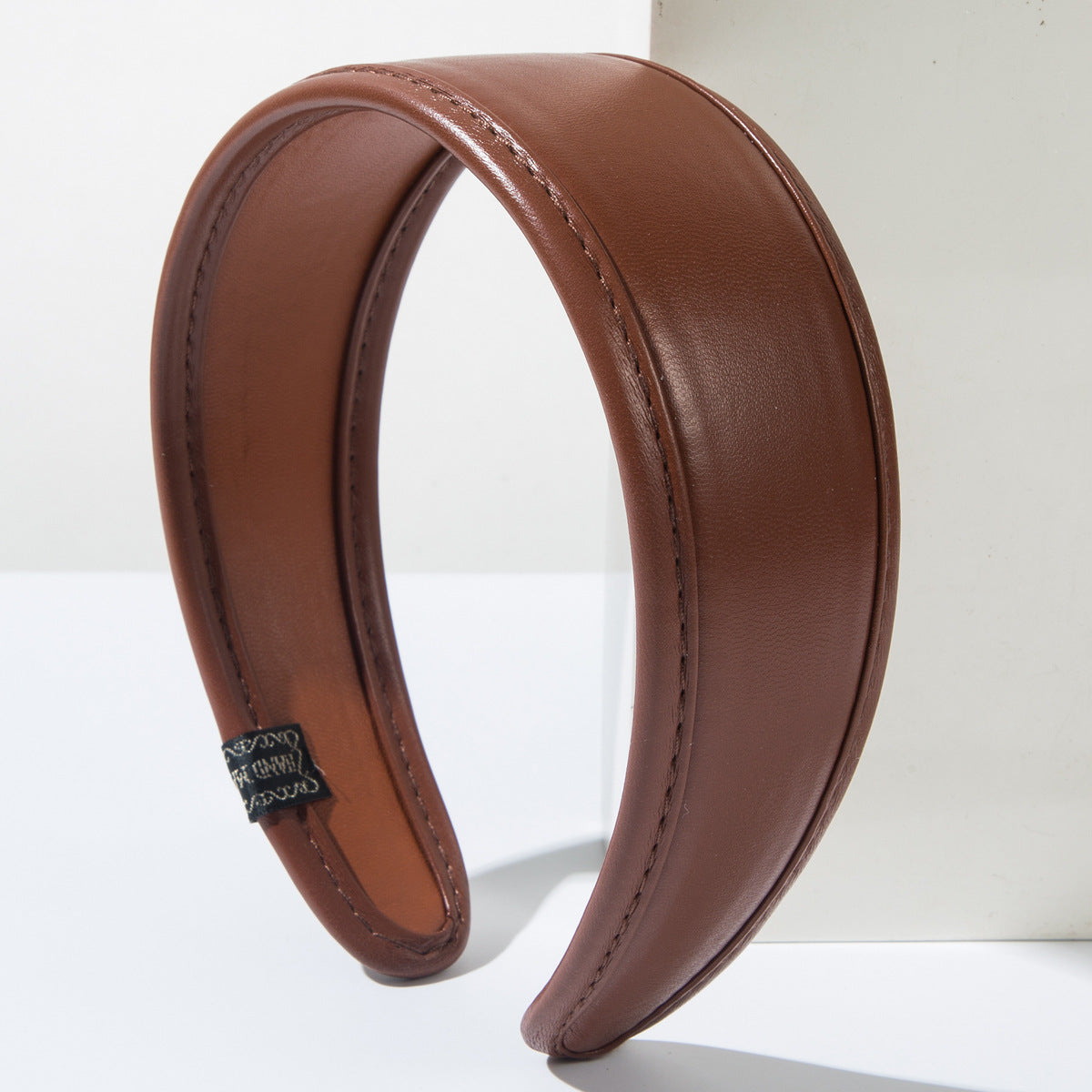 Vintage Wide Brim PU Leather Headband for Women