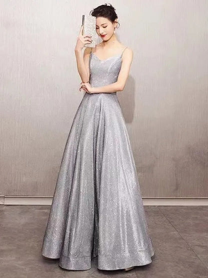 Sexy Deep V Backless Evening Dress