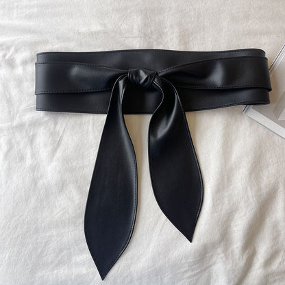 Trendy Wrap Wide Cinch PU Obi Belt