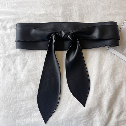 Trendy Wrap Wide Cinch PU Obi Belt