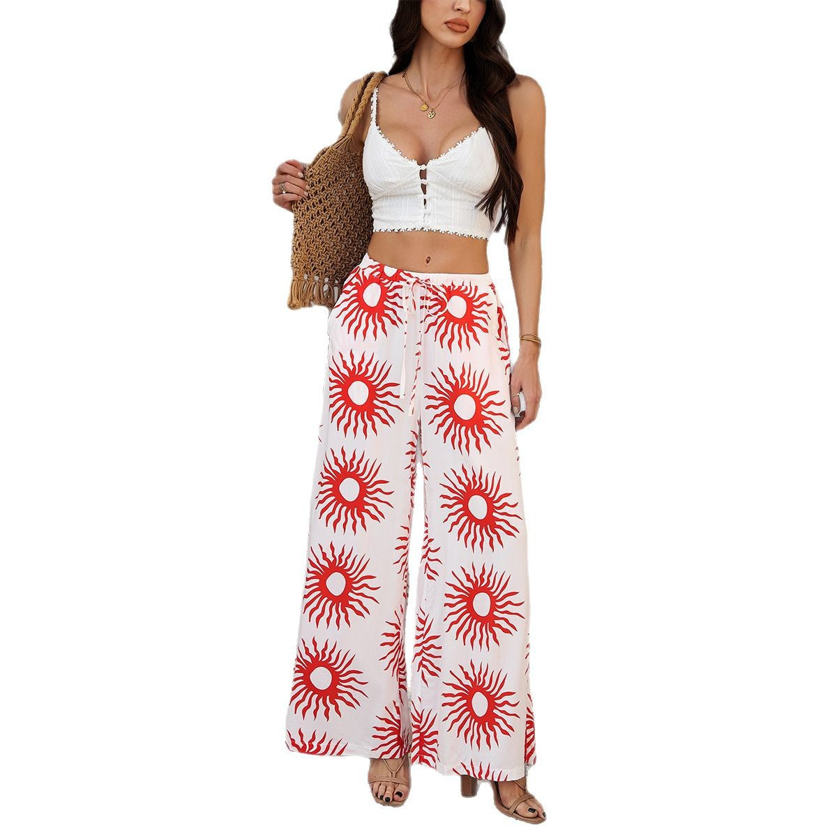 Bohemian Printed Casual Trousers Lightweight Comfortable Pants