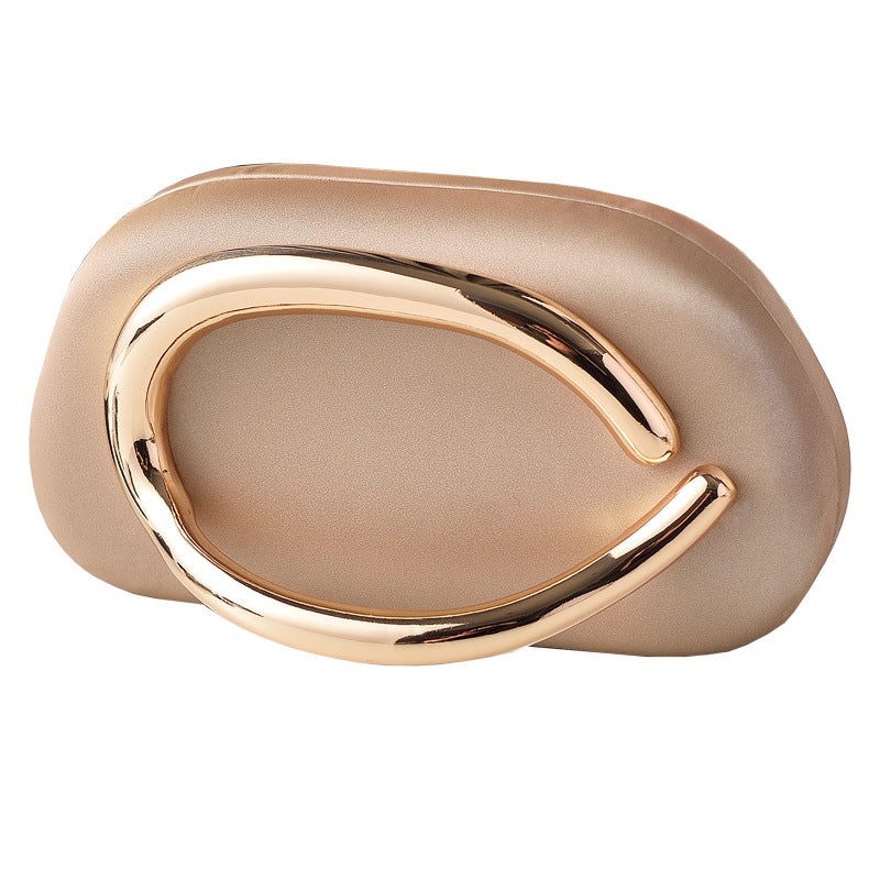 Retro PU Evening Clutch Bag With Gold Handle