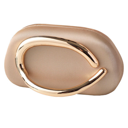Retro PU Evening Clutch Bag With Gold Handle