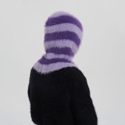 Striped Color Block Pullover Hat Scarve