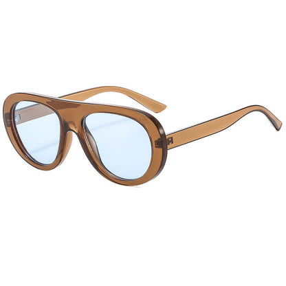 Elegant Oval Sunglasses Non-Polarized UV400 Protection