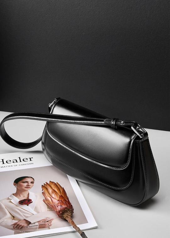 High Grade Leather Shoulder Bag With Dual Flap