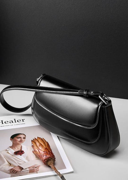 High Grade Leather Shoulder Bag With Dual Flap