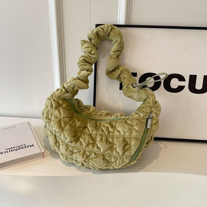 Trendy Velvet Cloud Tote Bag Soft Casual Shoulder Bag