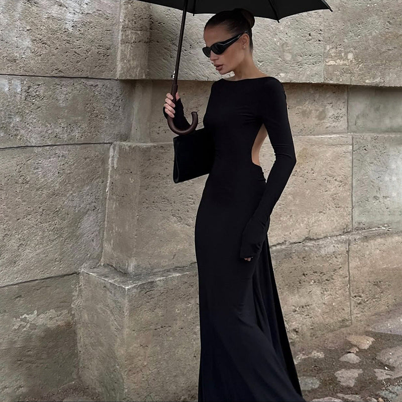 Sexy Backless Bodycon Dress With Chain Details