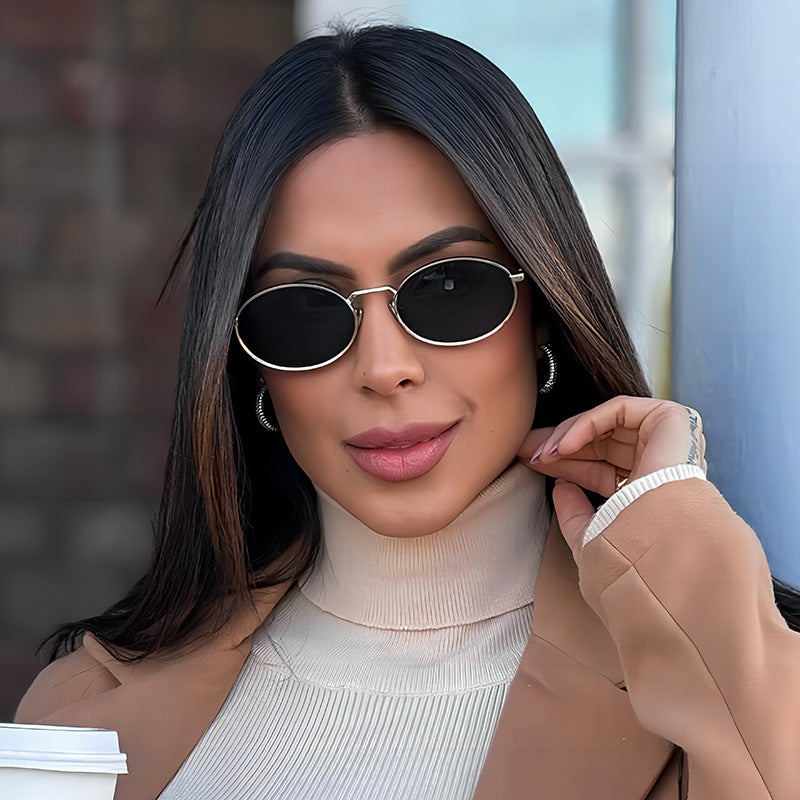 Retro Oval Hip-Hop Fashion Sunglasses Unisex Outdoor UV Protection