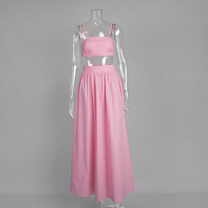 Cotton Sleeveless Long Dress Lingerie Set Sexy Style