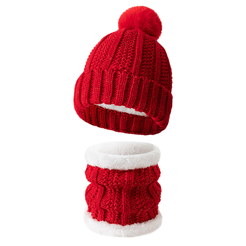 Winter Knitted Warm Gloves, Hat, Scarf Set - Thickened Cozy Design