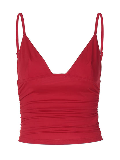 Trendy Casual V-Neck Crop Top