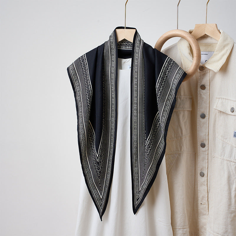 Solid Color Simple Silky Triangle Scarf