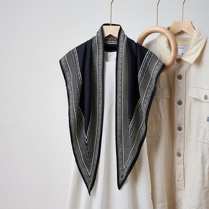 Solid Color Simple Silky Triangle Scarf