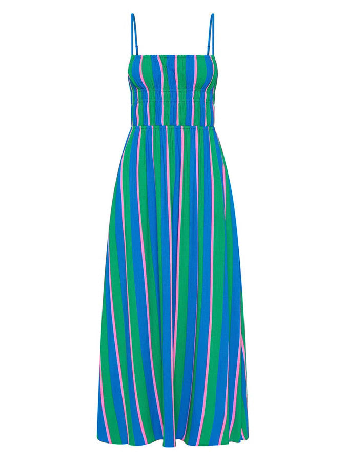 Striped Sleeveless A-Line Dress Comfortable Casual Polyester