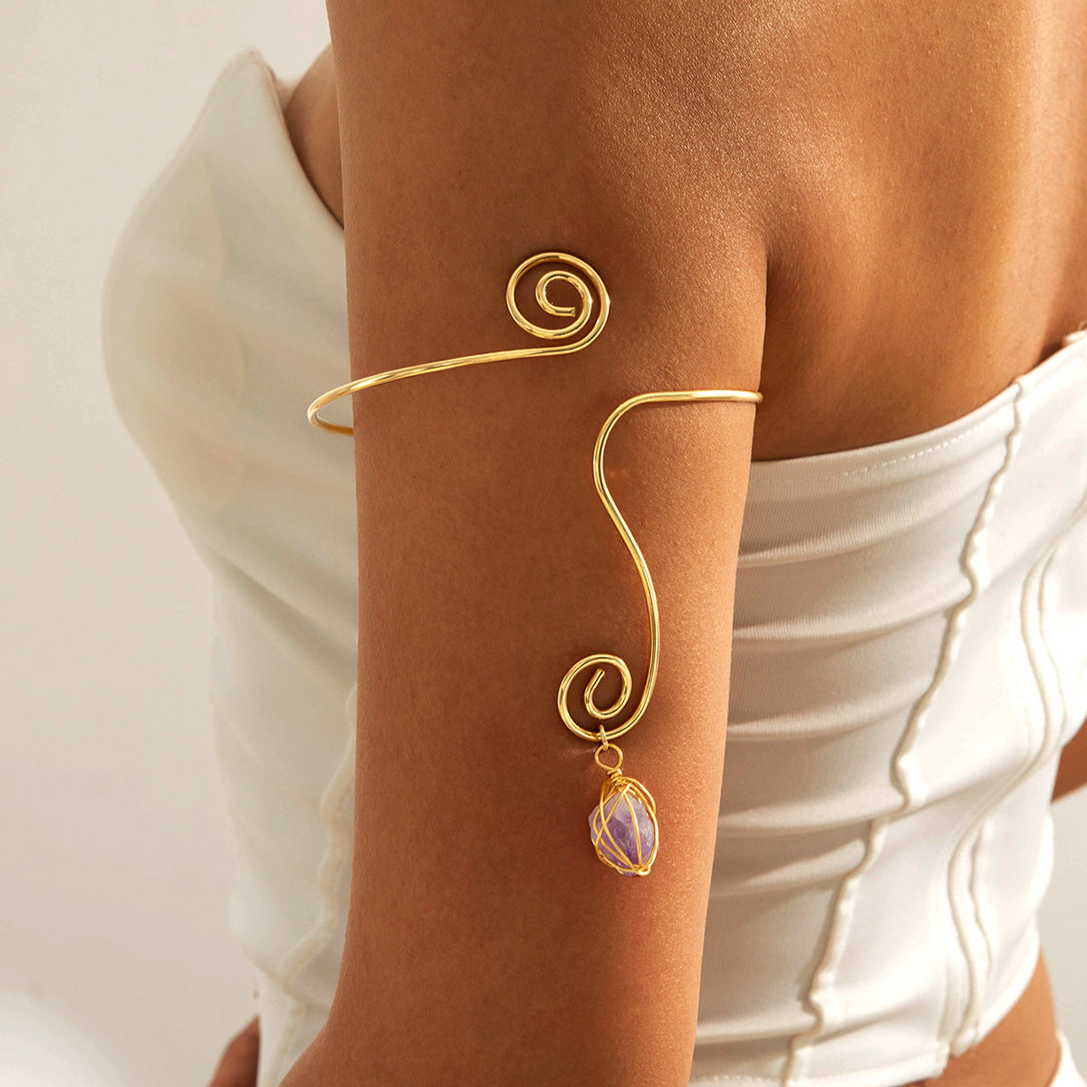 Floral Open Arm Cuff Bracelet Geometric Punk Style Beach Party Jewelry