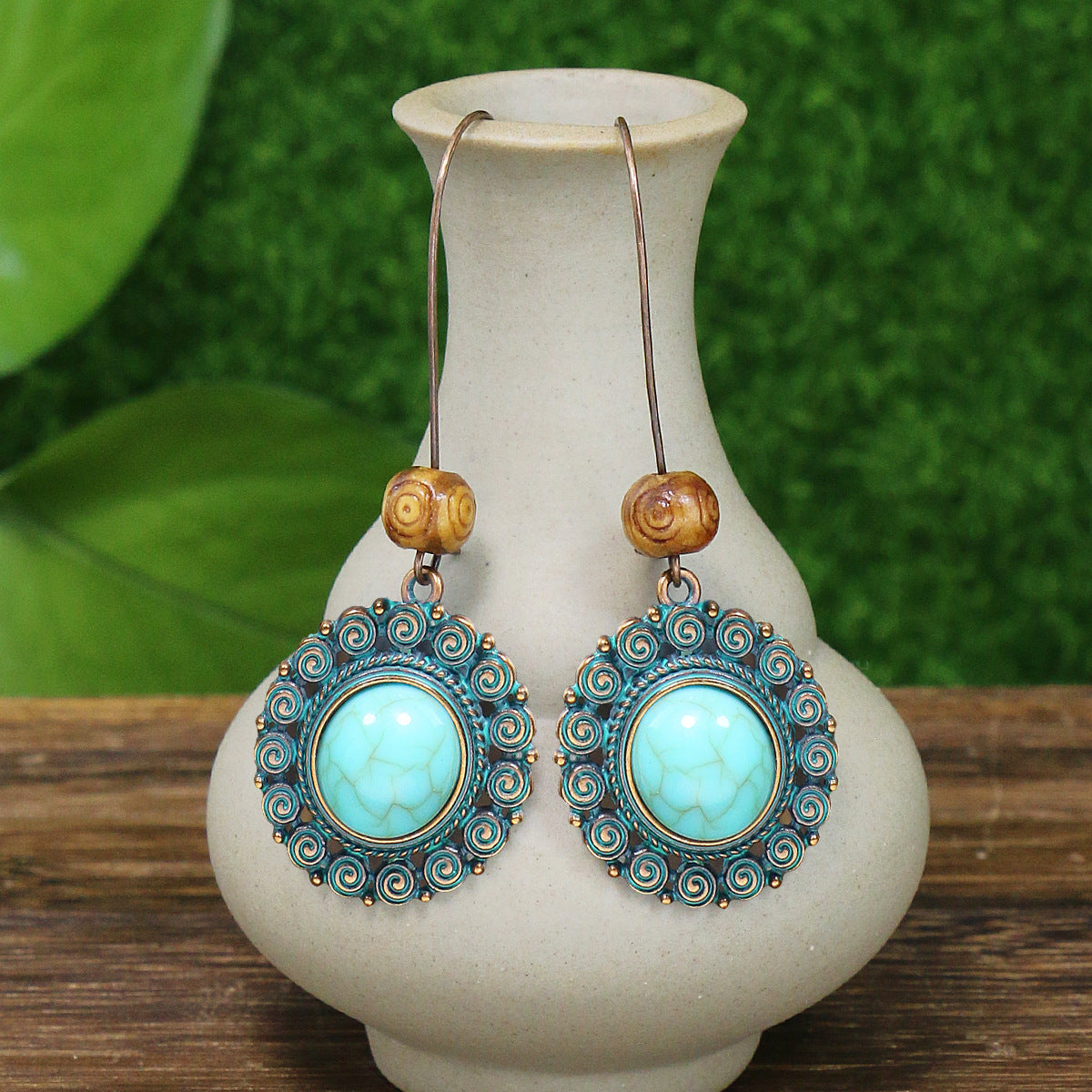 Vintage Bohemian Tassel Drop Earrings Geometric Alloy Jewelry