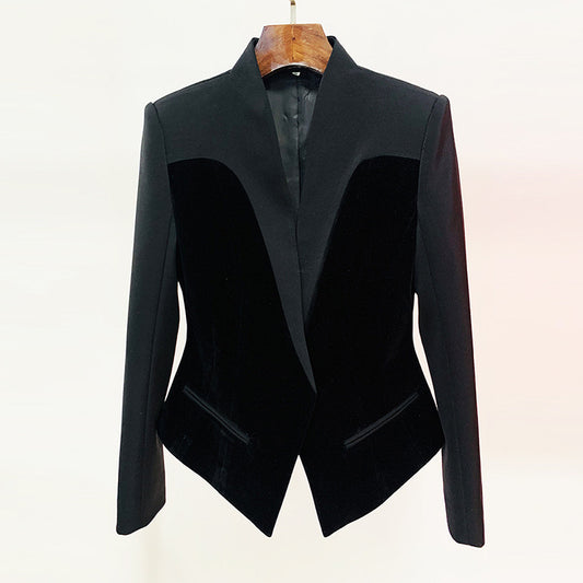 Fashion Slim Fit Velvet Blazer Suitable For Business Casual