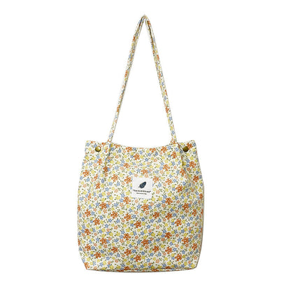 Printed Corduroy Canvas Tote Bag