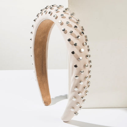 Trendy Oversized Headband with Studs Comfortable Hair Accessory