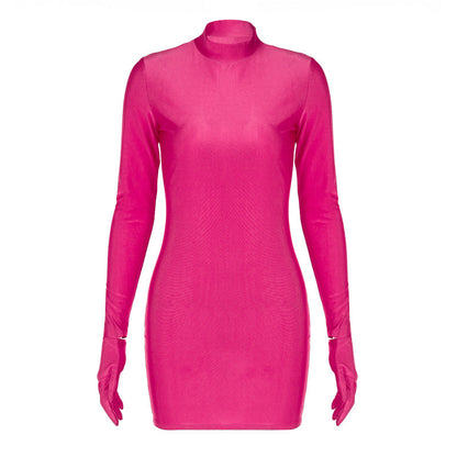 Sexy Bodycon Long Sleeve Dress with Gloves