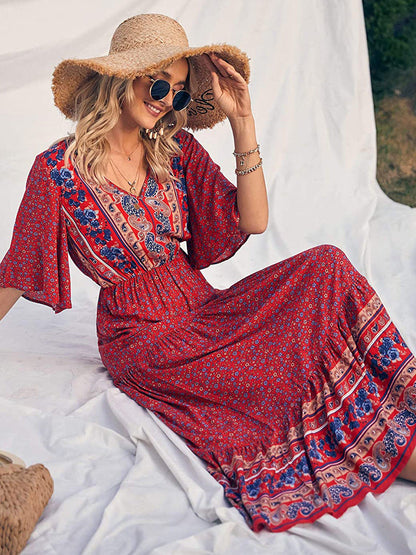 Summer Women'S Bohemian Dress Beach Resort Maxi Dress