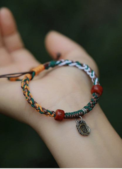 All Hand-Woven Tibetan Hand Rope Zaki Ramwen Play Bracelet Men'S And Women'S Hand Rubbing Cotton Rope Ethnic Style Jewelry
