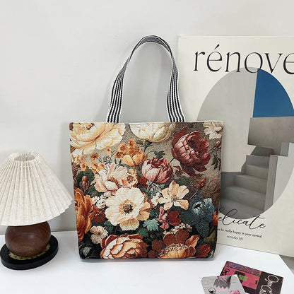 Fashionable Gold Embroidery Animal Tote Bag Stylish Shoulder Bag