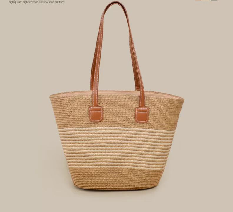 Women's Summer Straw Tote Bag Large Capacity Woven Shoulder Bag