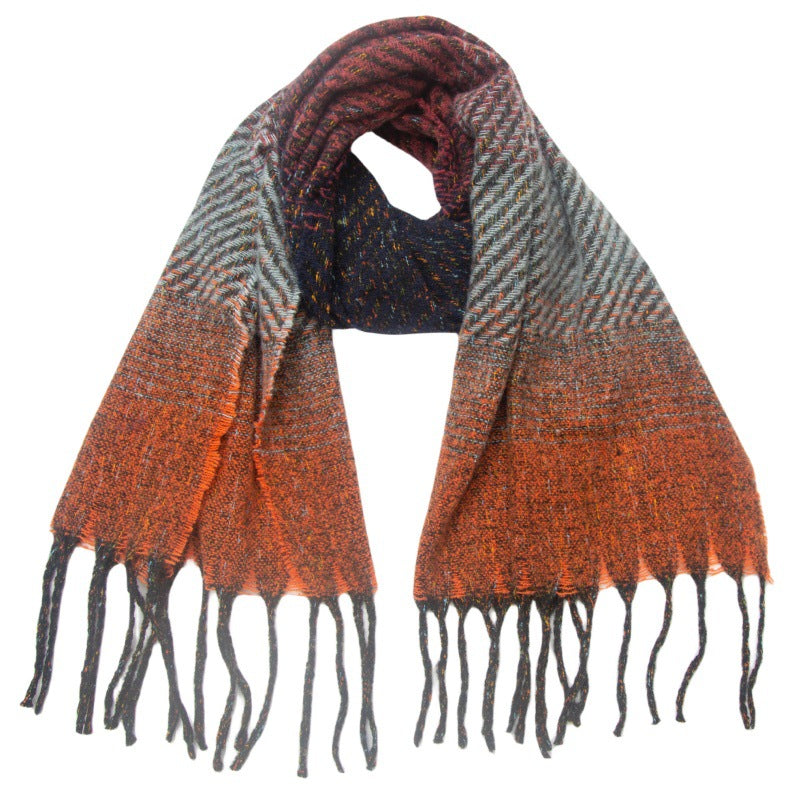 Gradient Color Tassel Soft Scarves