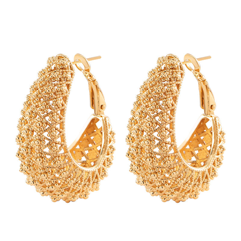Geometric Cutout Earrings Trendy High-End Design