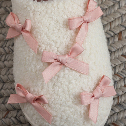 Bow Knot Plush Warm Winter Indoor Slippers