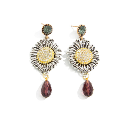 Bohemian Floral Resin Earrings Vintage Geometric Design