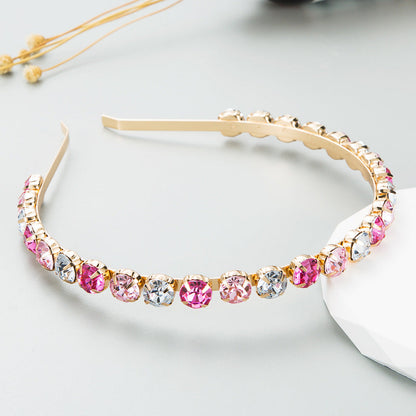 Baroque Gold Metal Headband With Colorful Rhinestones
