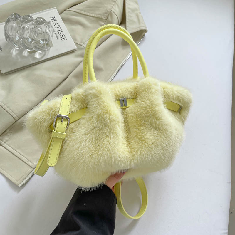 Soft Faux Fur Fluffy Tote Shoulder Bag