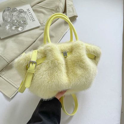 Soft Faux Fur Fluffy Tote Shoulder Bag