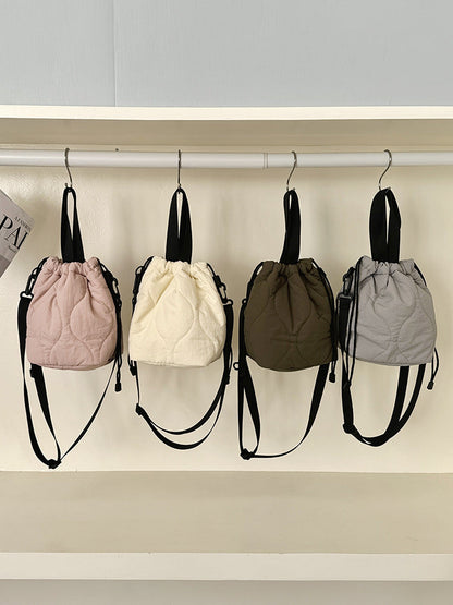Casual Solid Color Minimalist Bucket Bag