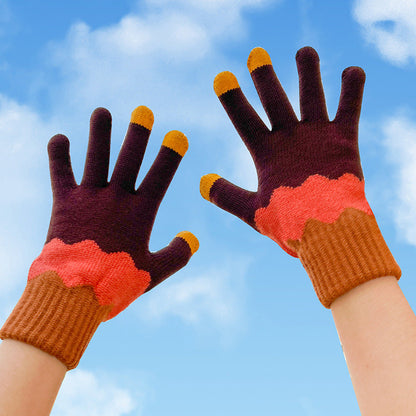 Touch Screen Warm Winter Knitted Gloves for Women