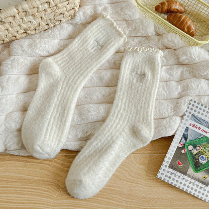 Winter Thermal Thick Plush Crew Frilly Socks