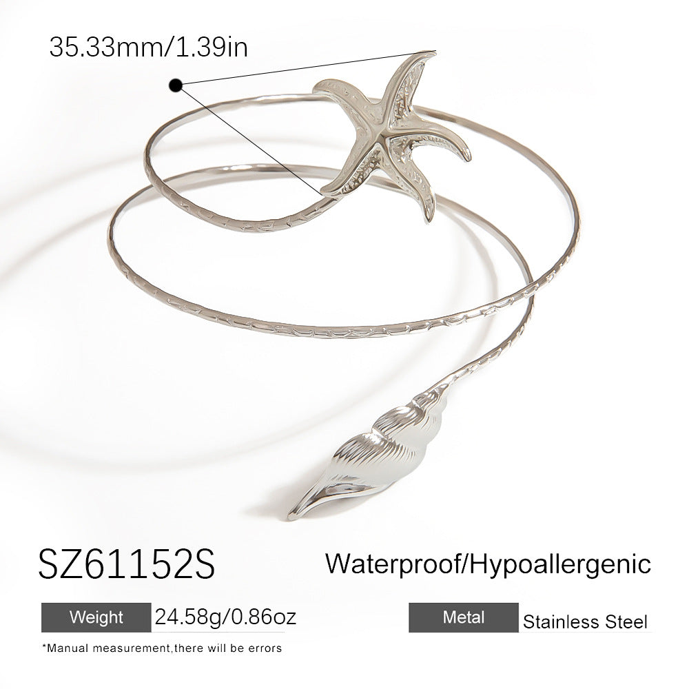 Stylish Stainless Steel Bangle Bracelet With 18K Gold Finish