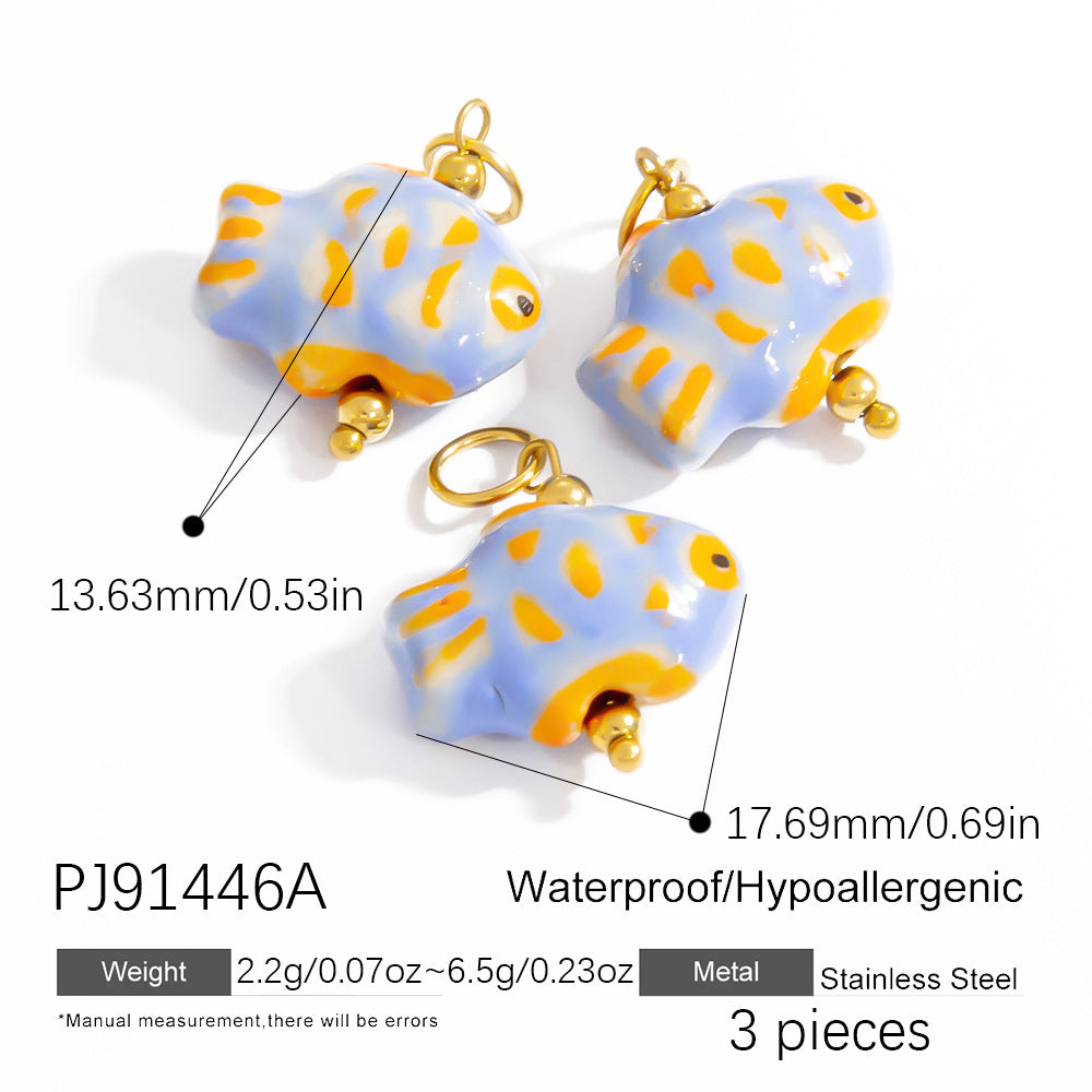 Fashion Stainless Steel Natural Stone Pendant Earrings