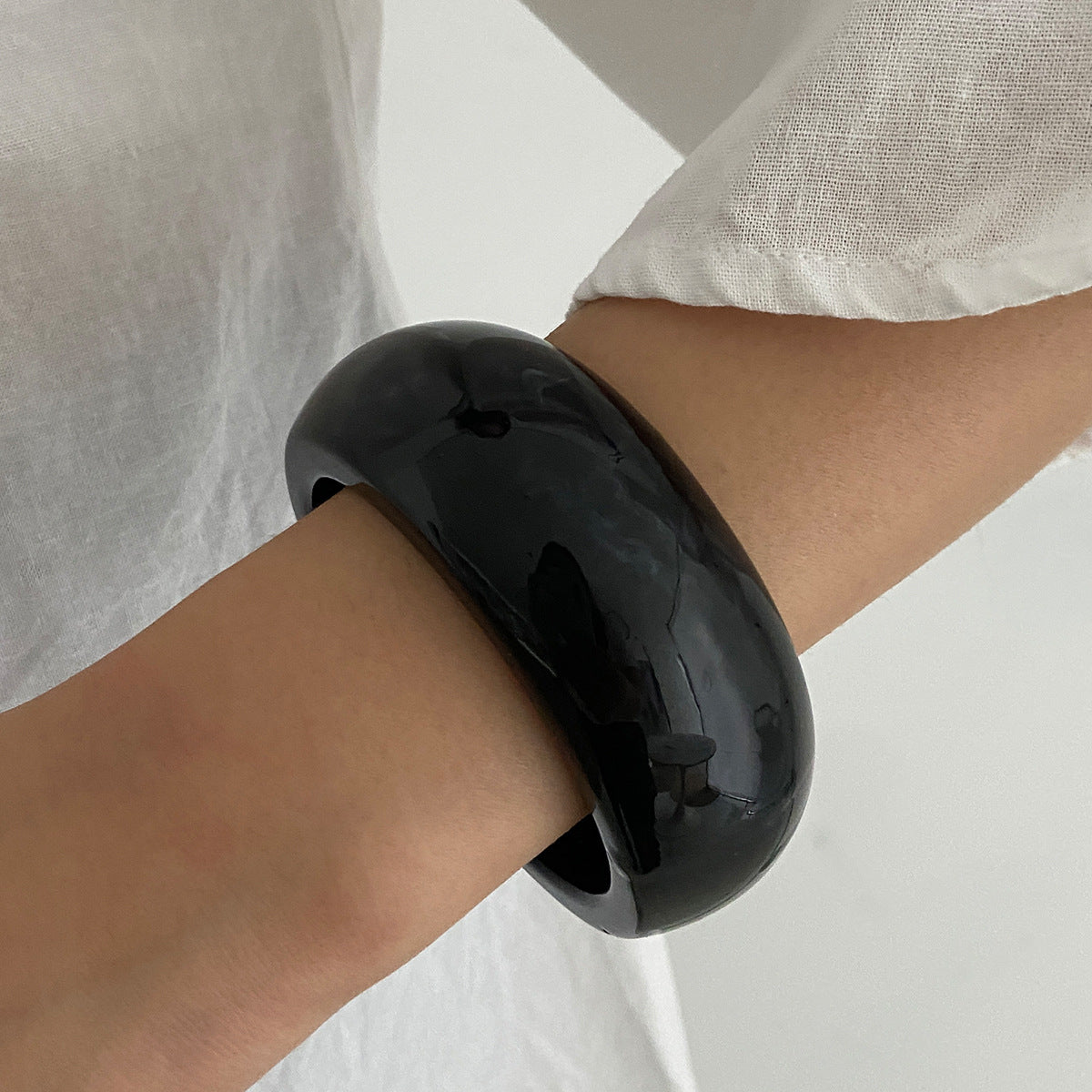 Trendy Amber Color Gradient Open Cuff Bracelet