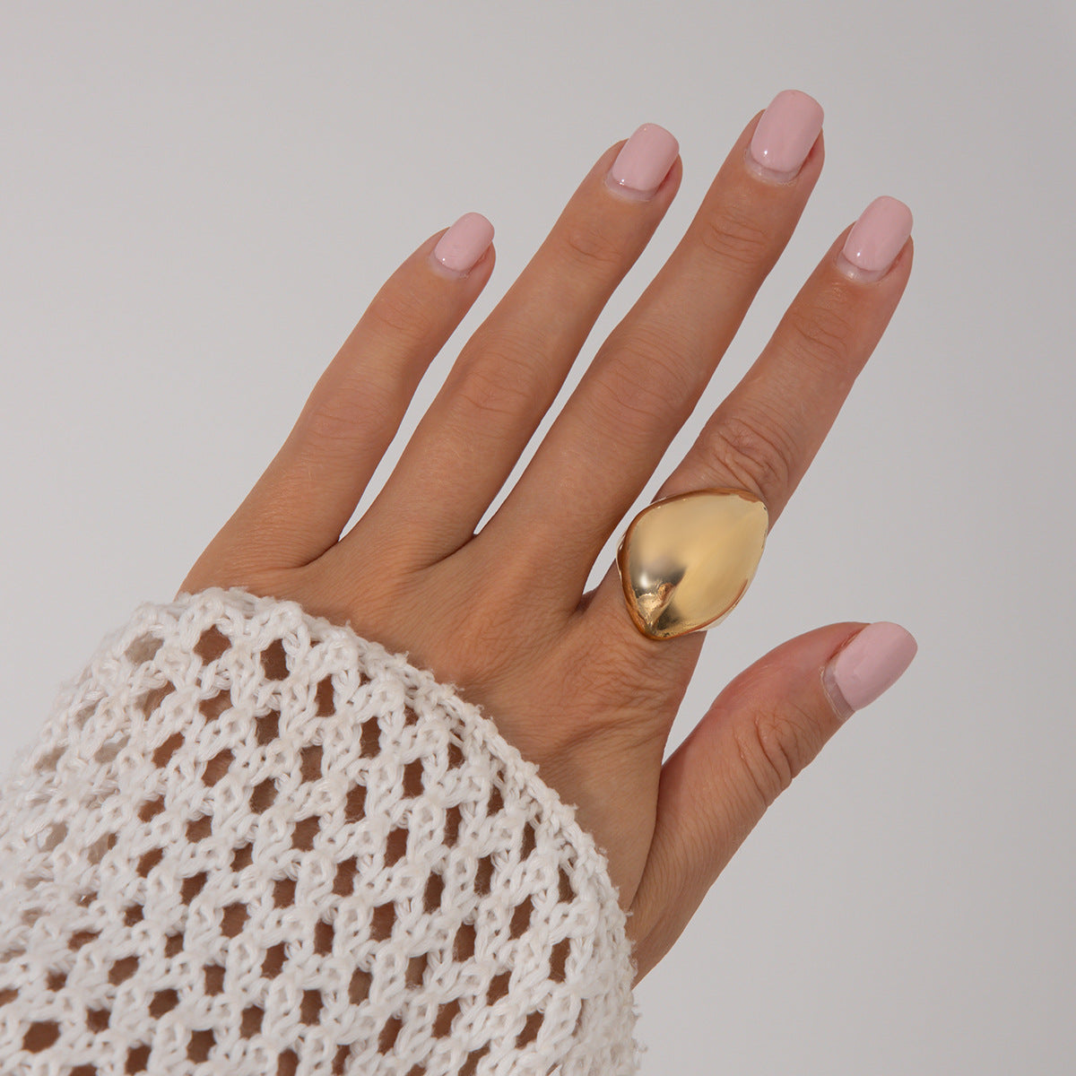 Trendy Geometric Metal Rings Set For Women