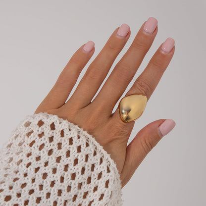 Trendy Geometric Metal Rings Set For Women