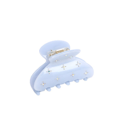 Solid Color Rhinestone Acetate Hair Claw
