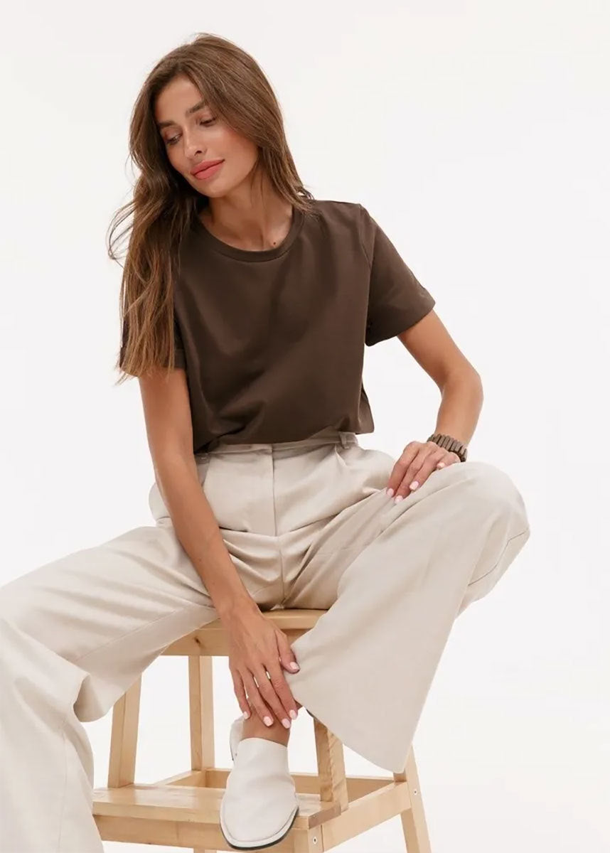 Crew Neck Cotton Tee Soft Breathable Fabric