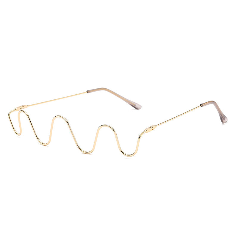Trendy Rhinestone Metal Rectangular Glasses Frames