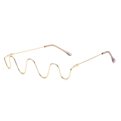 Trendy Rhinestone Metal Rectangular Glasses Frames
